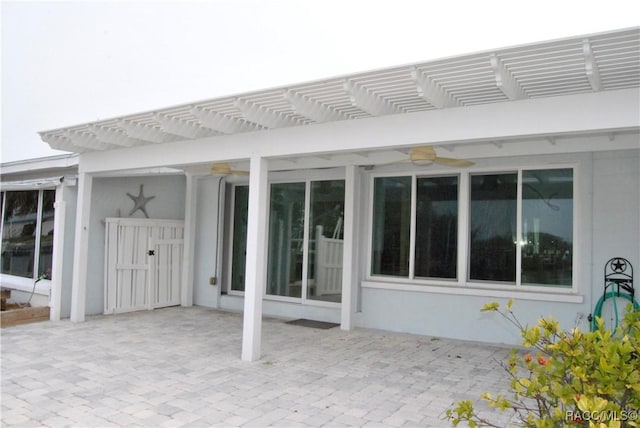 view of patio with a pergola