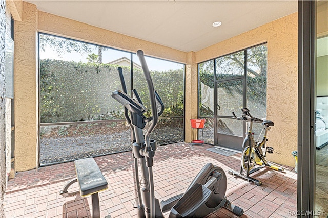 workout area with plenty of natural light