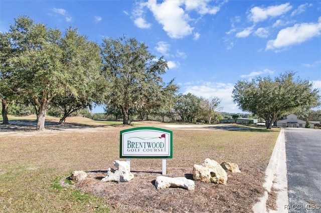 view of community sign