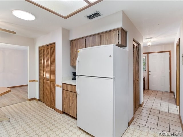 kitchen with white refrigerator