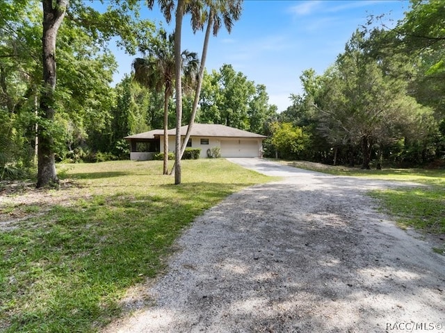 view of front of home with a front lawn