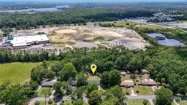 3410 N Bay Ave, Crystal River, FL 34428 - aerial view of property's location with a nearby body of water and a forest