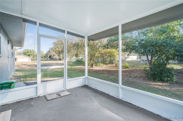 view of unfurnished sunroom