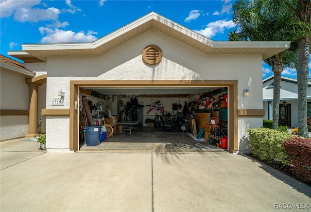 view of garage