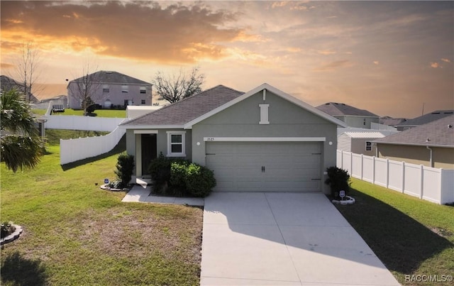 3525 N Burroughs Path, Beverly Hills, FL 34465 - ranch-style home featuring a garage, stucco siding, driveway, and roof with shingles