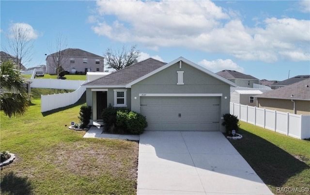 3525 N Burroughs Path, Beverly Hills, FL 34465 - ranch-style home featuring stucco siding, a garage, concrete driveway, and roof with shingles