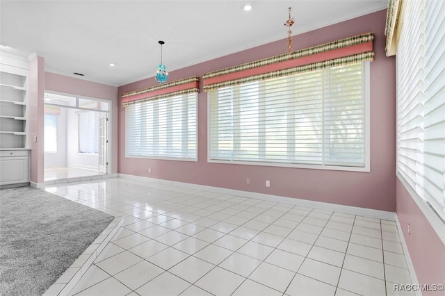 interior space with crown molding