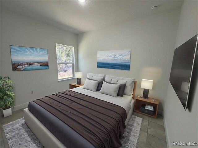 spare room featuring light tile patterned floors