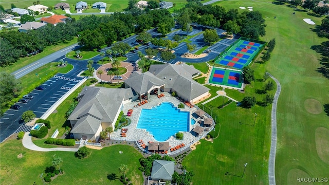 drone / aerial view with a residential view