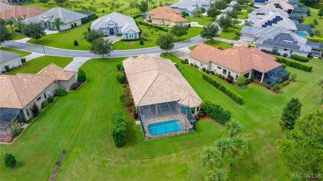 drone / aerial view featuring a residential view