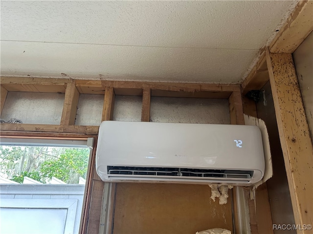 interior details featuring a wall mounted air conditioner