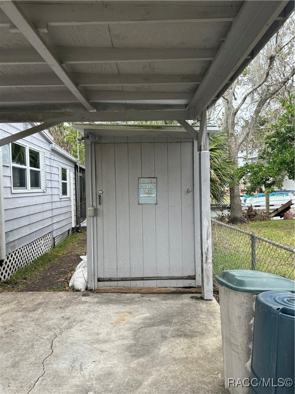 view of outdoor structure