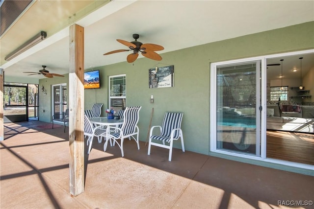 view of patio / terrace with ceiling fan