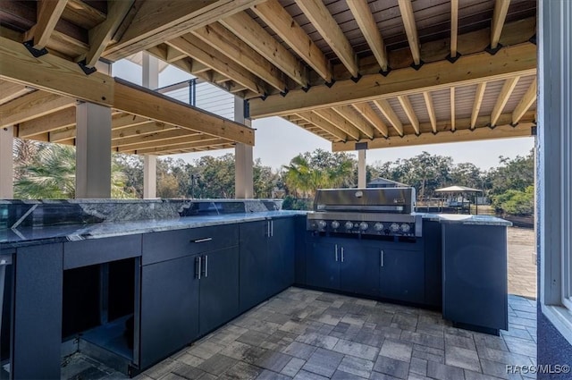 view of patio / terrace featuring area for grilling and a grill