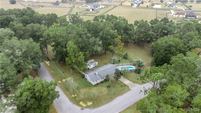 drone / aerial view featuring a rural view