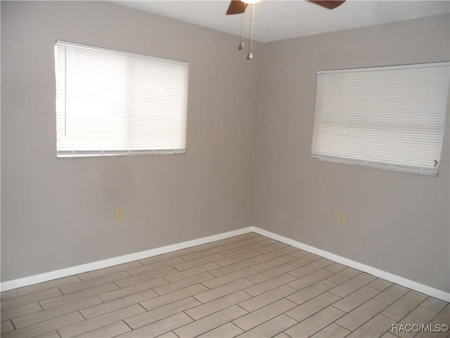 empty room with ceiling fan