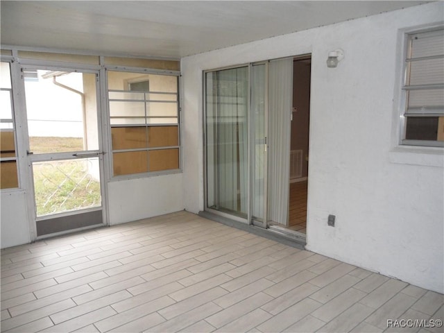 view of unfurnished sunroom