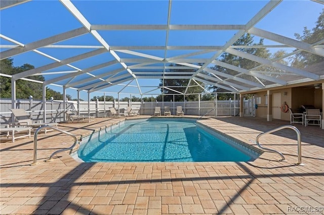 761 W Sunbird Path, Hernando, FL 34442 - view of pool with a patio, a fenced backyard, and glass enclosure