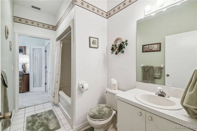 761 W Sunbird Path, Hernando, FL 34442 - full bath with vanity, tile patterned flooring, and shower / bathtub combination with curtain