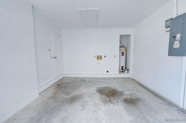 garage with water heater