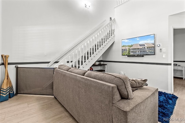 living room featuring hardwood / wood-style flooring