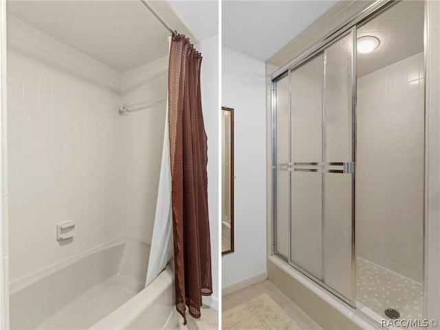 bathroom featuring shower / bath combo