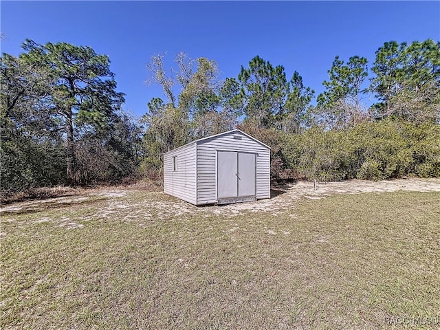 view of shed