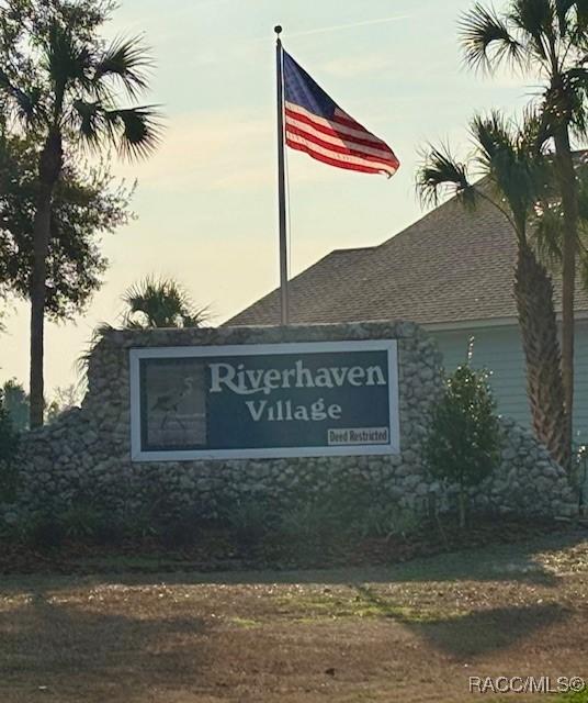 view of community sign