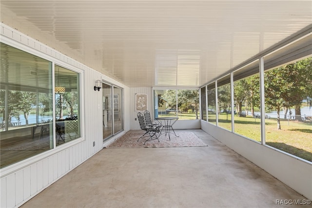 view of unfurnished sunroom