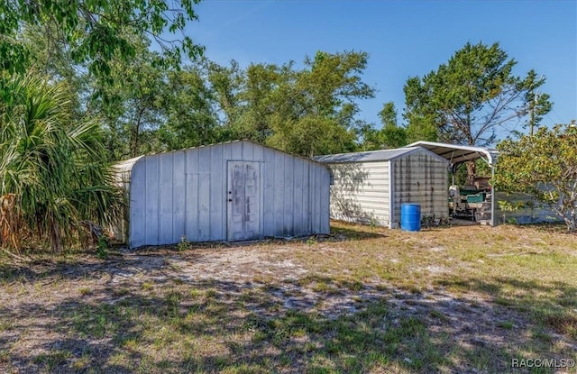 view of shed