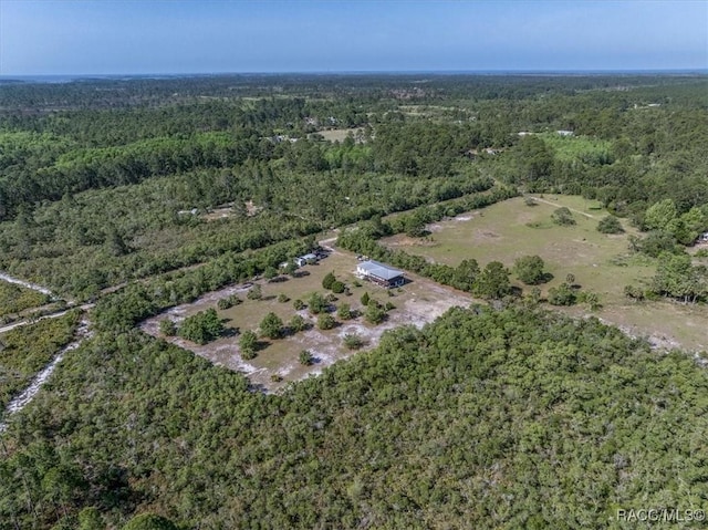 aerial view with a forest view