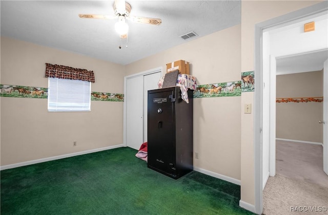 728 S Juniper Way, Inverness, FL 34450 - unfurnished bedroom featuring carpet, baseboards, a closet, and ceiling fan