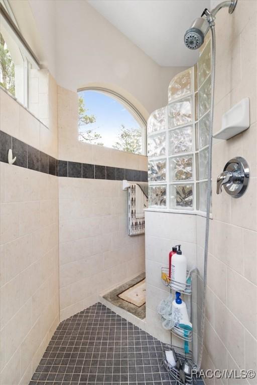 full bathroom with a tile shower