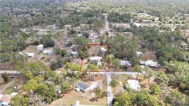 2191 S Moonlit Pt, Homosassa, FL 34448 - aerial overview of property's location with property boundaries highlighted and a forest
