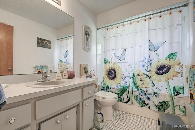 2191 S Moonlit Pt, Homosassa, FL 34448 - full bathroom with vanity, toilet, tile patterned floors, and shower / bath combo