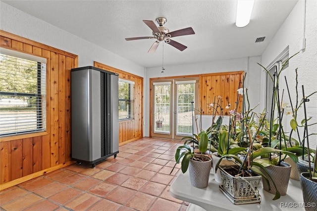 sunroom featuring visible vents