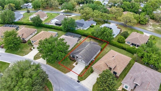 1825 W Caroline Path, Lecanto, FL 34461 - aerial perspective of suburban area featuring property boundaries highlighted