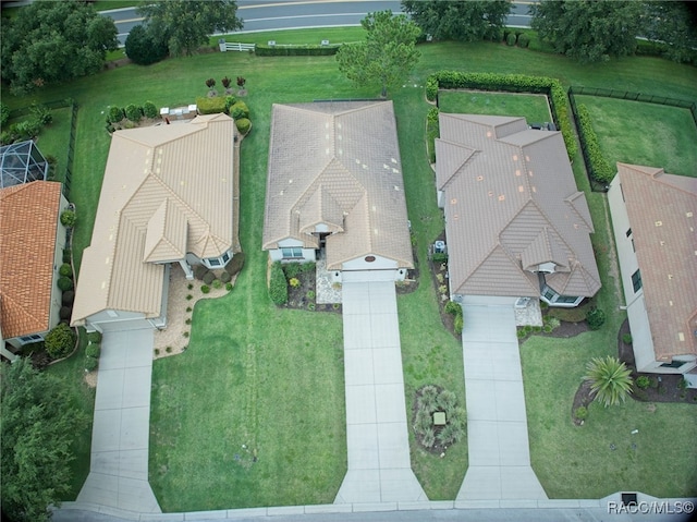 drone / aerial view with a residential view