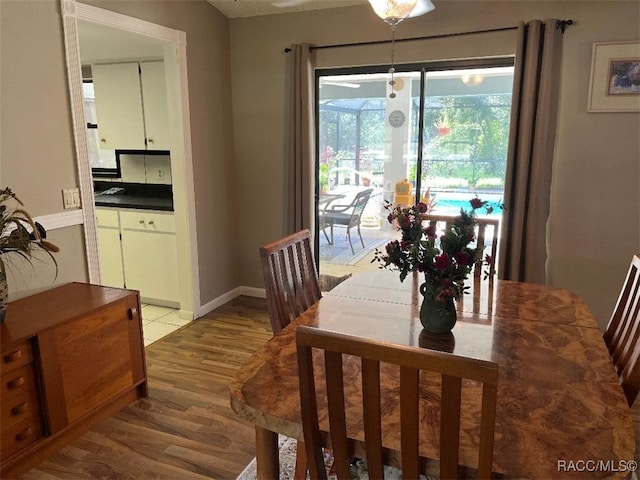 dining area featuring light hardwood / wood-style flooring