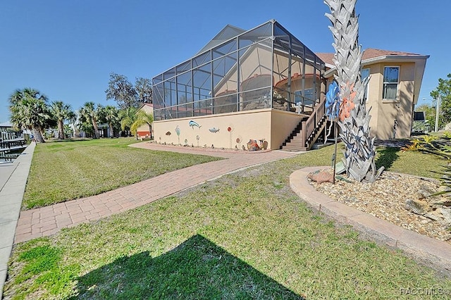 exterior space featuring a lanai