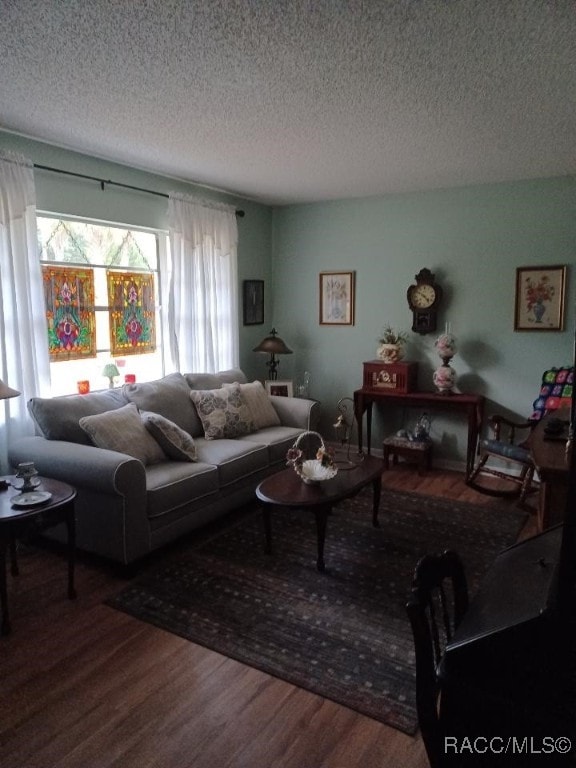 9461 W Tall Pines Ct, Crystal River, FL 34428 - living area featuring wood finished floors and a textured ceiling