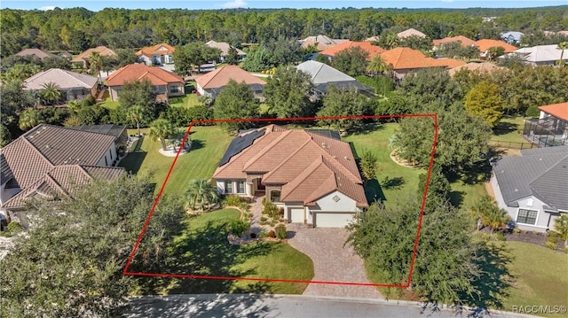 1626 N Eagle Ridge Path, Hernando, FL 34442 - aerial perspective of suburban area with property parcel outlined
