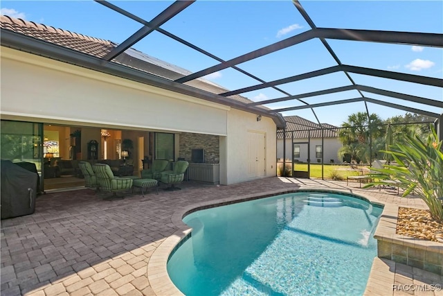 1626 N Eagle Ridge Path, Hernando, FL 34442 - swimming pool with a patio, an outdoor living space, and a lanai