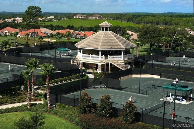 1626 N Eagle Ridge Path, Hernando, FL 34442 - view of tennis court with a gazebo