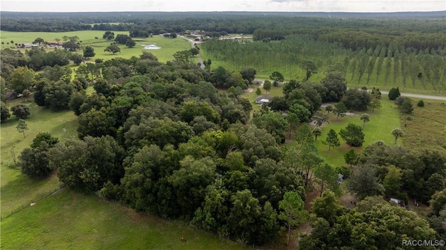 drone / aerial view with a rural view