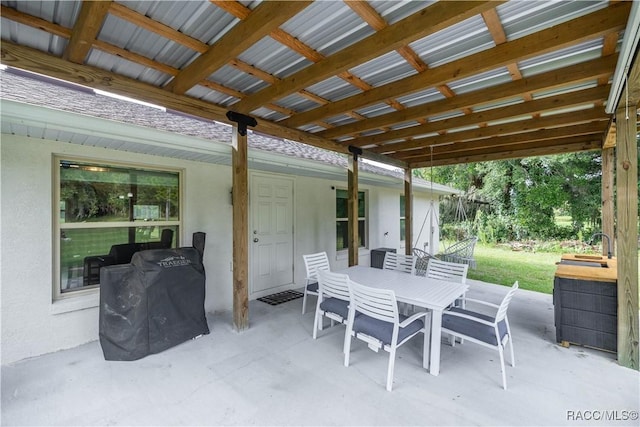 view of patio with grilling area