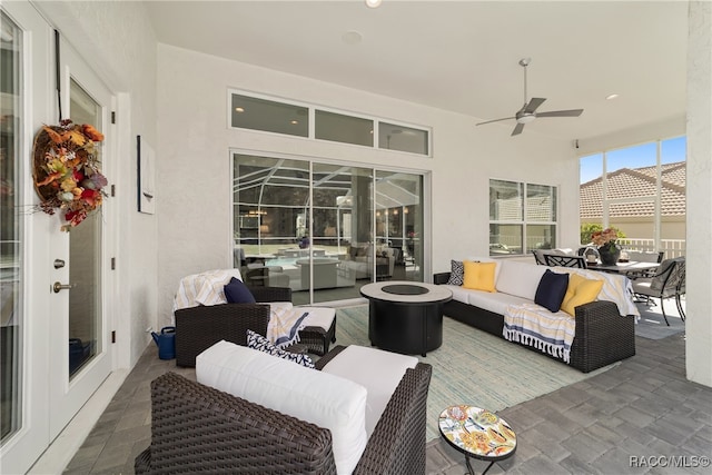 view of patio featuring an outdoor hangout area