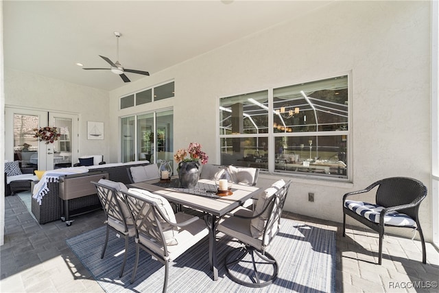 view of patio / terrace featuring outdoor lounge area and ceiling fan