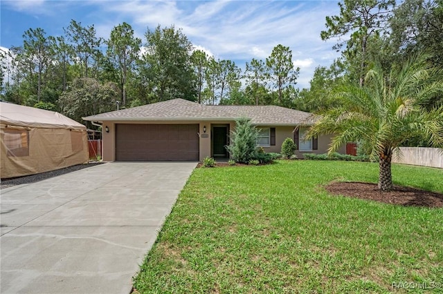 3224 E Davis Ln, Inverness, FL 34453 - ranch-style house with driveway, a garage, and stucco siding