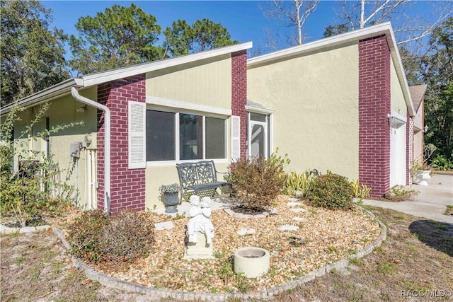 view of home's exterior with a garage